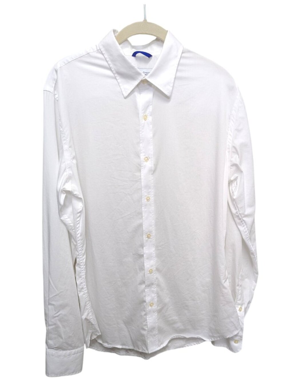 TEDDY STRATFORD NYC White 100% Cotton Zip Fit Button Up Dress Shirt Men's 3